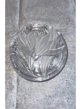 Vintage Studio Nova French Iris Lead Free Crystal Round Trinket Dish